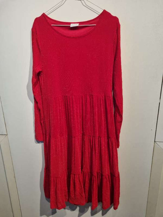 Rauður glimmer kjóll