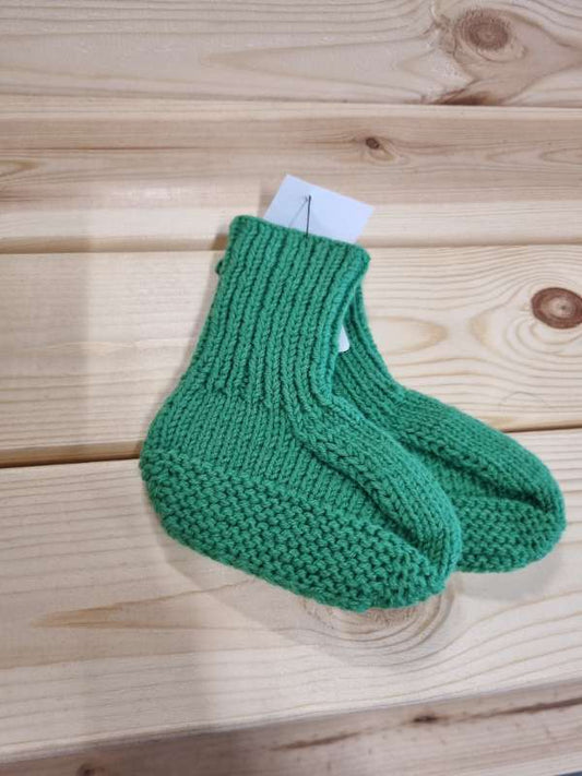 Ullarsokkar, skærgrænir, Sandnes merino superwash