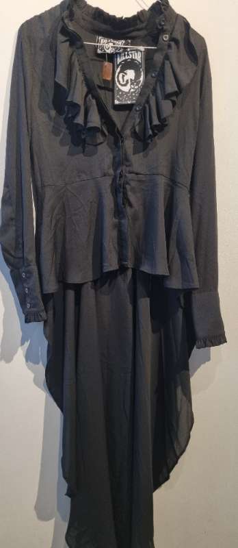 síður kjóll svartur