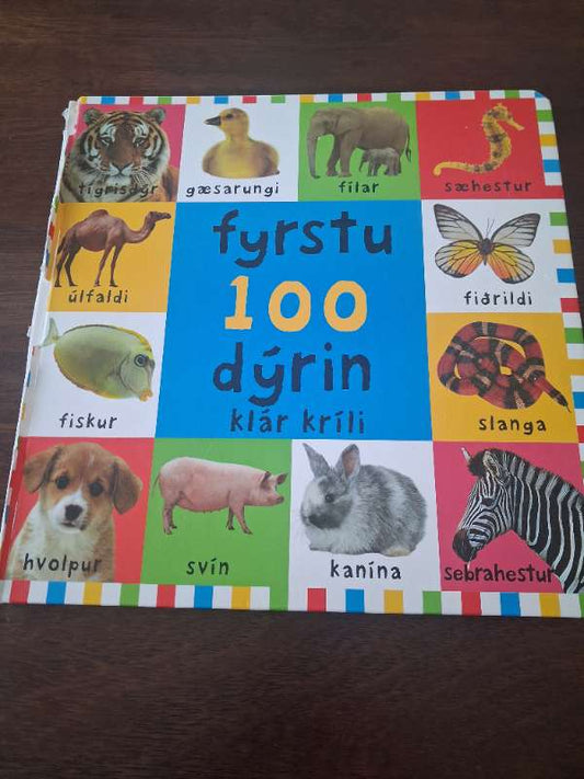 Fyrstu 100 dýrin, kjölur rifinn en bók helst saman