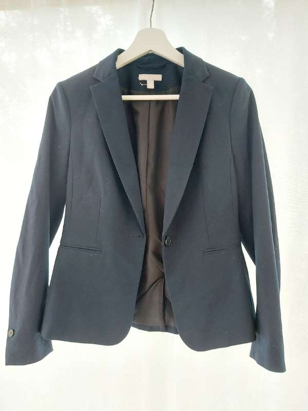 H&M dökkblár blazer jakki