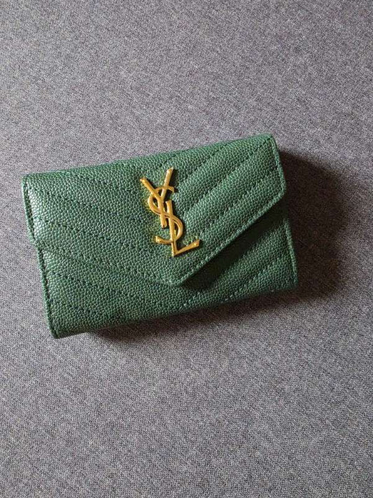 YSL græn wallet