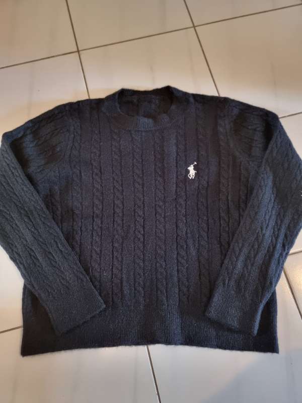 Polo svartur knitt peysa
