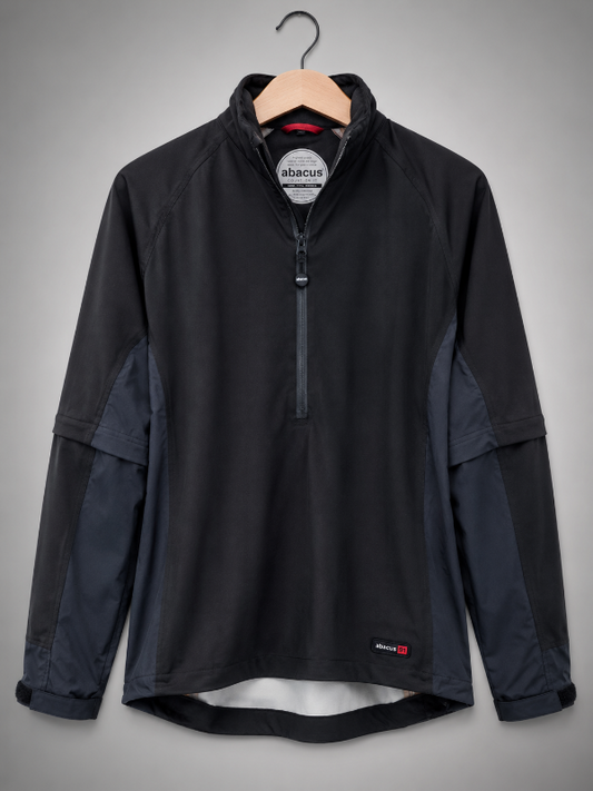 Abacus golf jacket with detachable sleeves – black