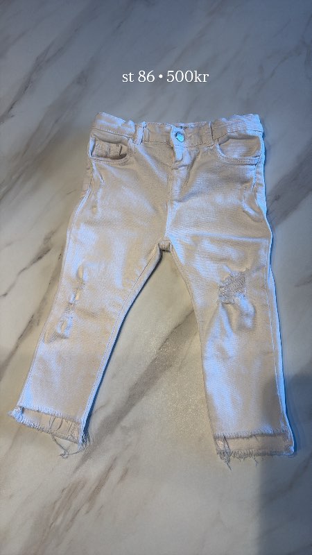 Zara hvítar gallabuxur