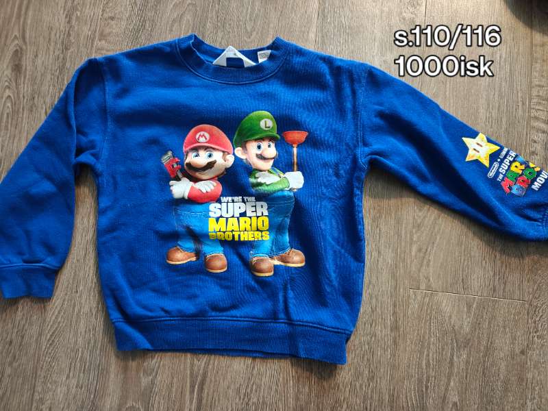 Super Mario bláa peysa