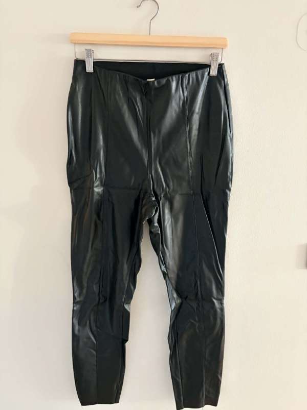 Pleður buxur svartar