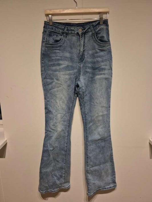 Gallabuxur ljósbláar útvíðar - E