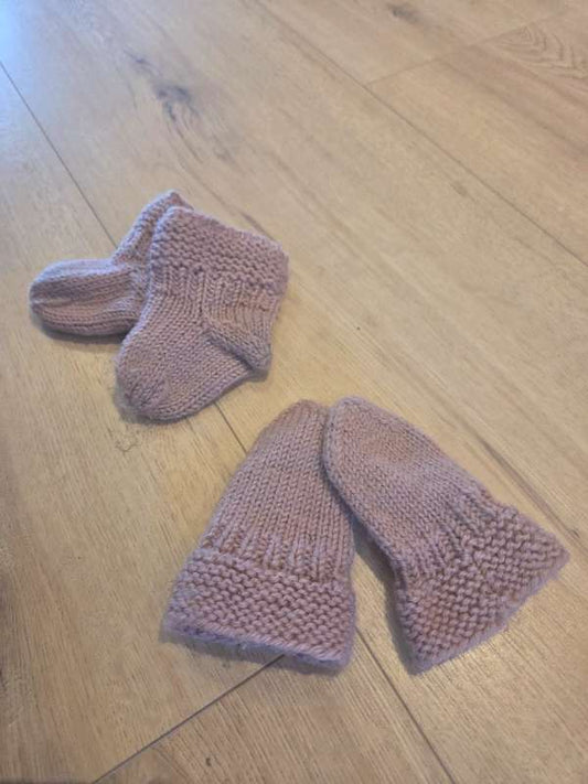 Prjónað Sett Bleikt