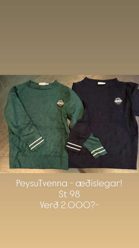 Peysa svört / græn
