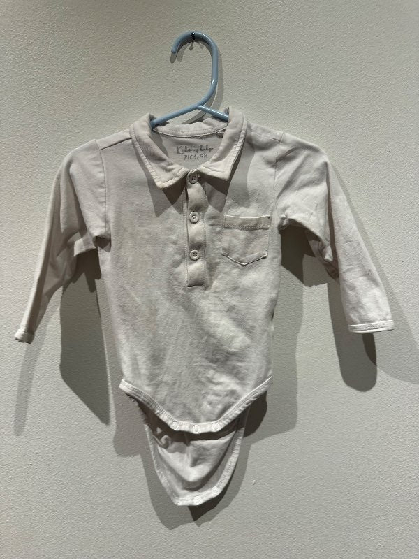 KidsUp samfella, hvít m kraga