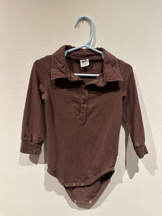 Müsli samfella, brún m kraga