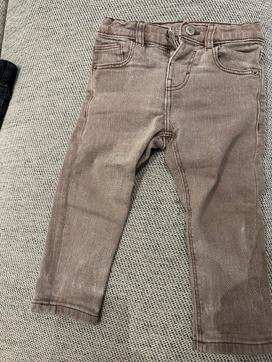 Zara gallabuxur mjúkar brúnar