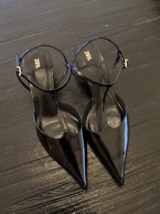 Svartir skór m hæl Zara