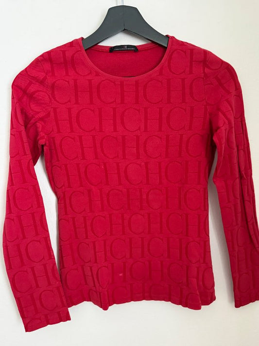 Carolina Herrera red blouse