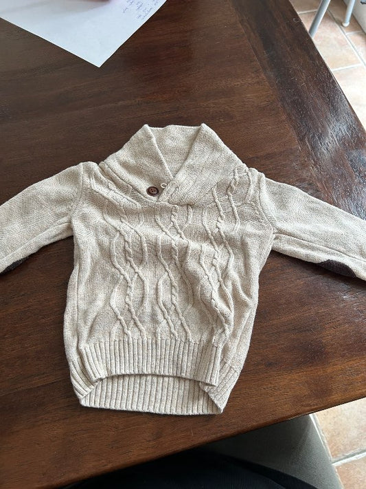 Ljós kaðlapeysa h&m