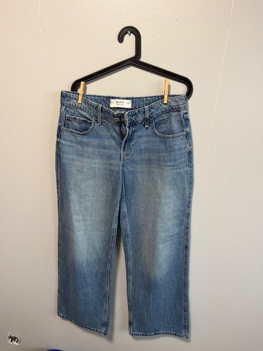 Bláar low rise gallabuxur HOLLISTER