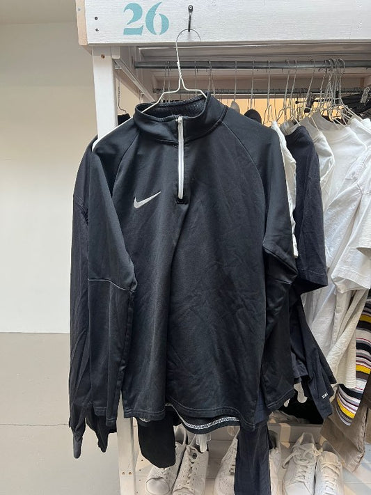 Nike Æfingapeysa - Svört / Hvítar Rendur