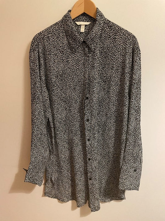 Blússa svört/hvít H&M