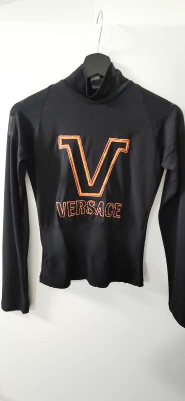 VERSACE BLACK SEQUIN BLOUSE