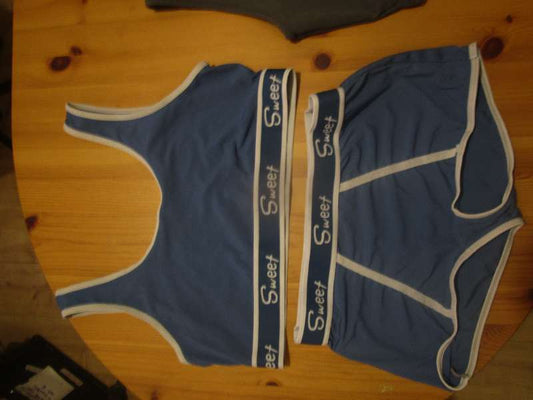 Toppur + boxer blátt