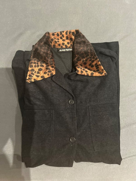 black & leopard shirt