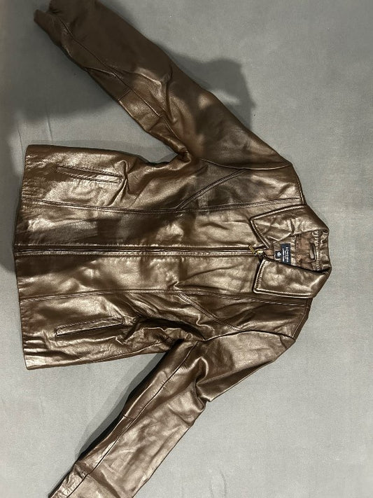 Brown leather jacket