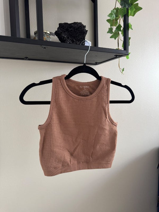 Brúnn crop toppur