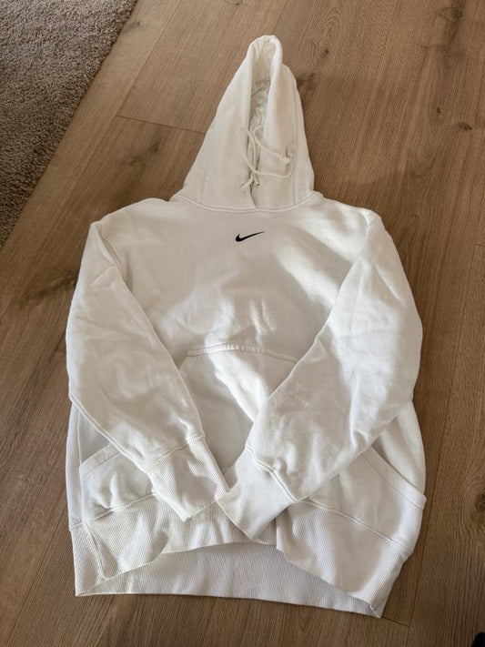 Nike hvít hettupeysa