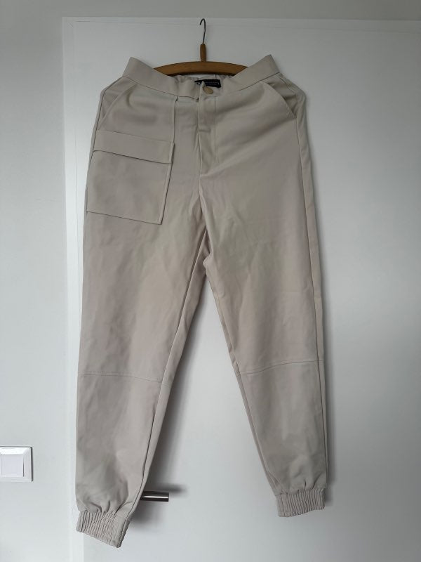 Beige Leather Pants