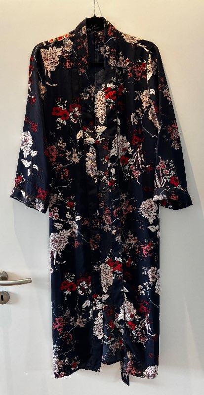 Kimono blóma dökkblátt