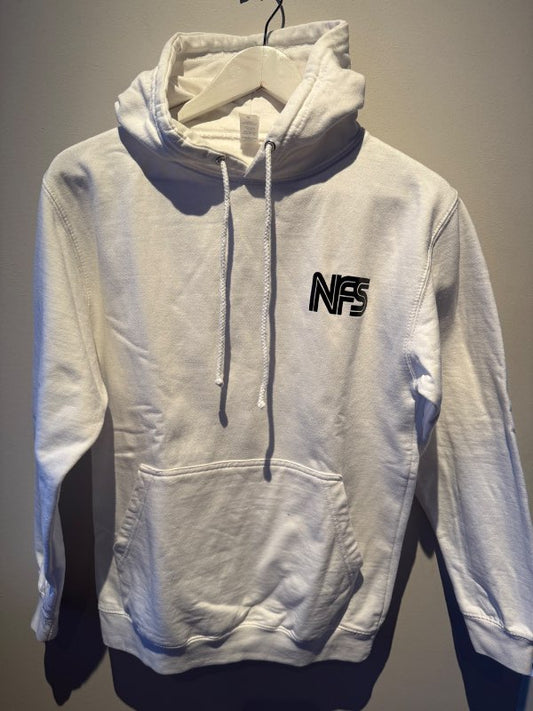 Hvít NFS hettupeysa