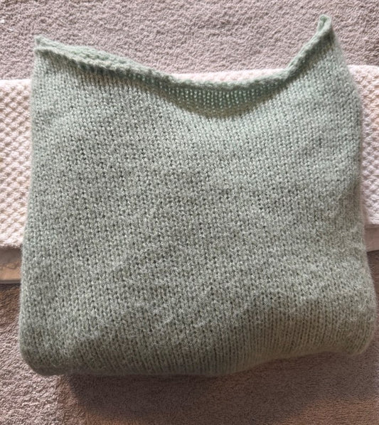 Crewneck Prjónapeysa pastel græn S: XS