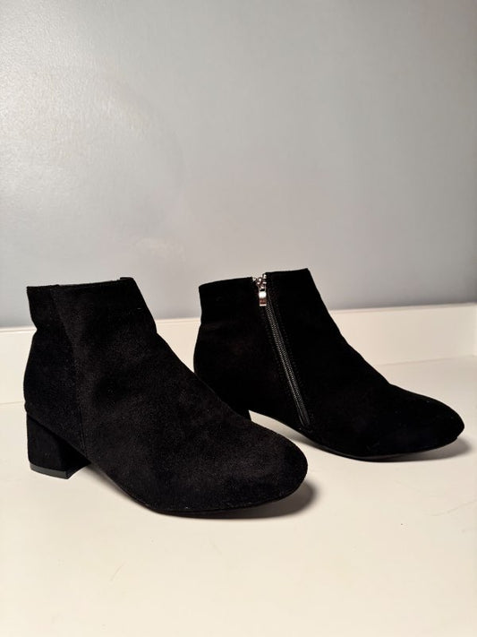 black velvet ankle boots
