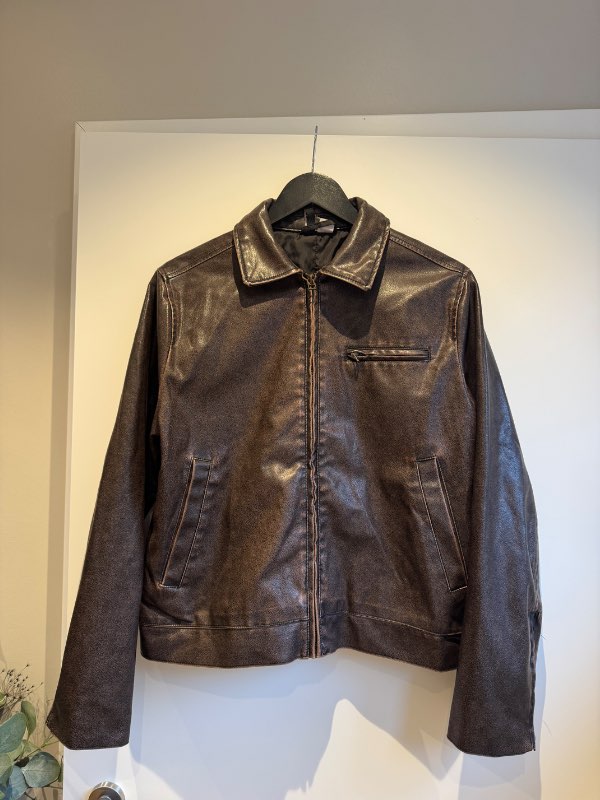 Brúnn Leðurjakki - H&M