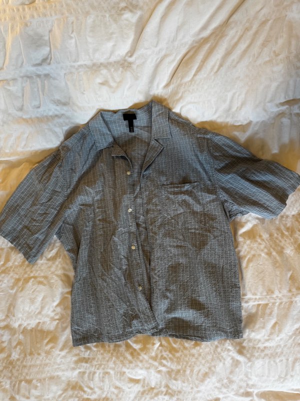 Blá Stutterma Skyrta