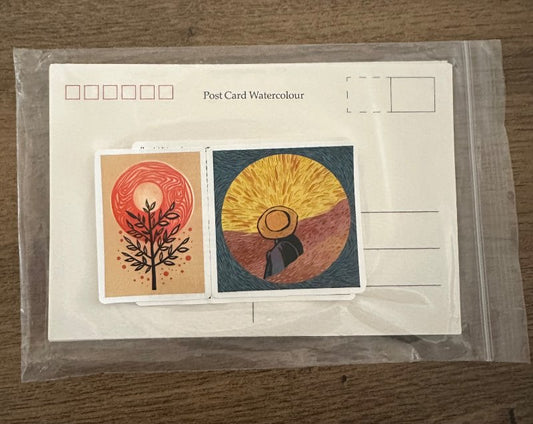 10 postcards watercolor