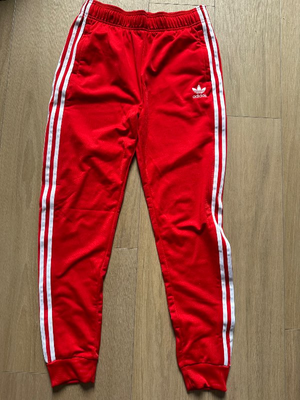 Adidas red sweat pants S