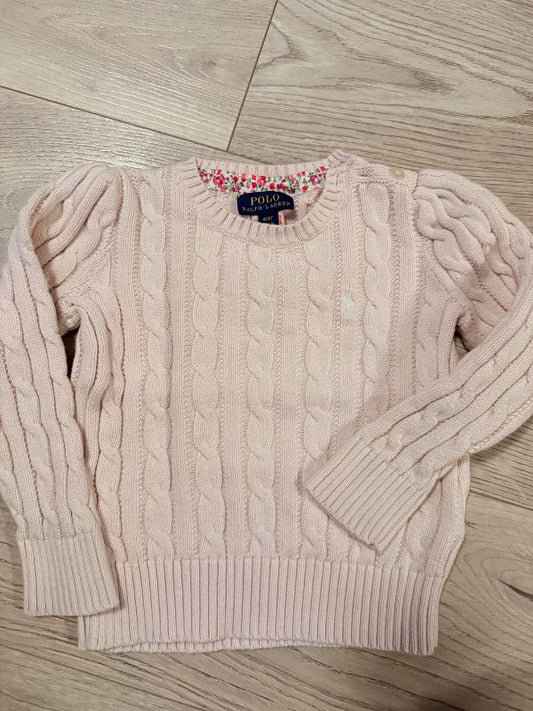 ljósbleik peysa Ralph Lauren 4 ár