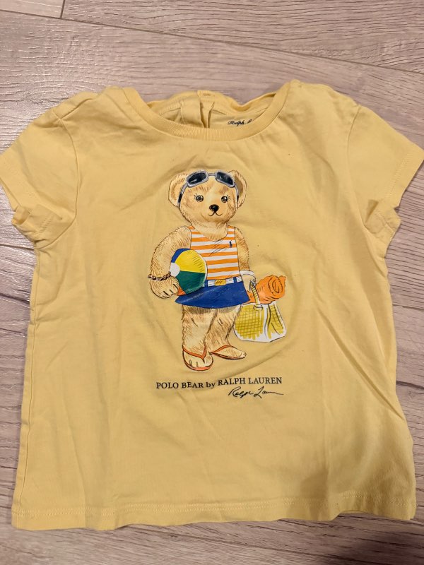 gulur stuttermabolur björn Ralph Lauren 2 ár