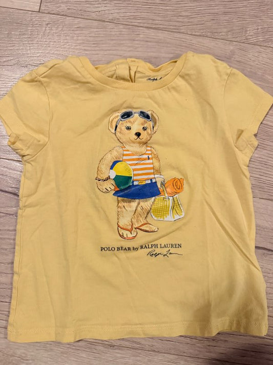 gulur stuttermabolur björn Ralph Lauren 2 ár