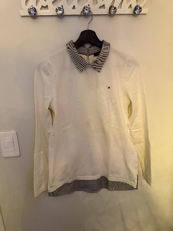 TOMMY HILFIGER WHITE 2-IN-1 SWEATER