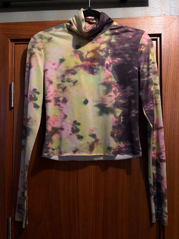 Tie-dye langerma crop top