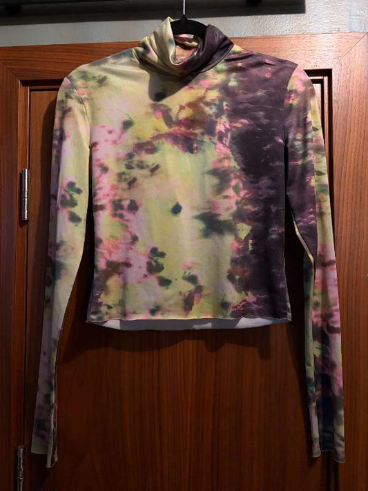 Tie-dye langerma crop top