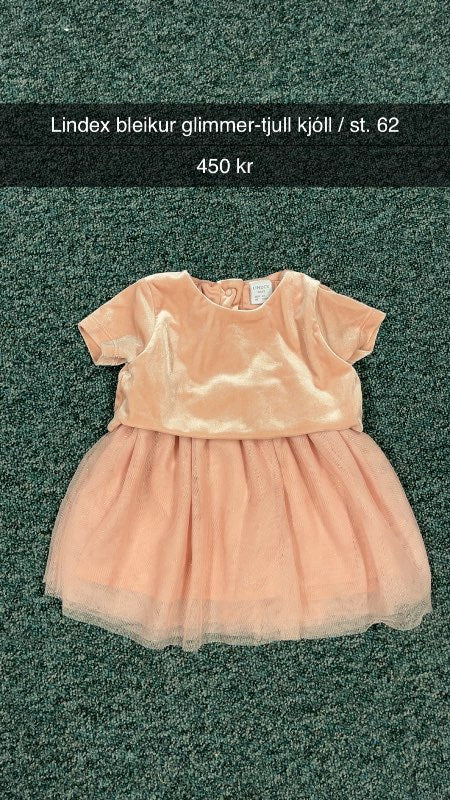Lindex kjóll glimmer bleikur
