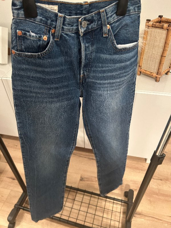 Dökkbláar 501 levis gallabuxur