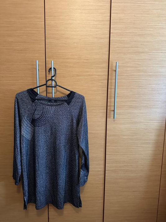 Síðerma bolur grár/svartur