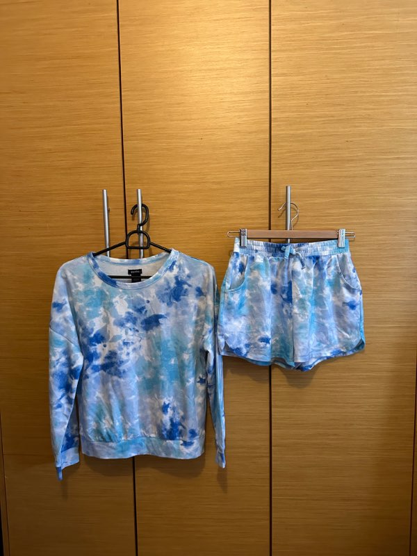 Sett - Stuttb+bolur - blátt