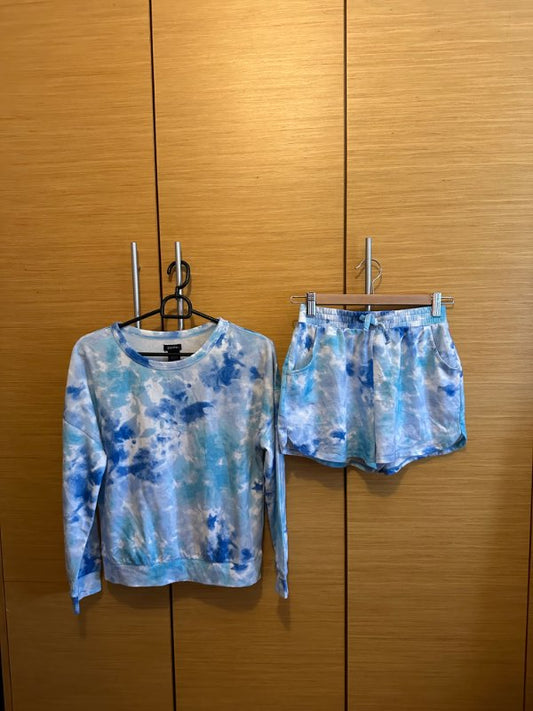 Sett - Stuttb+bolur - blátt