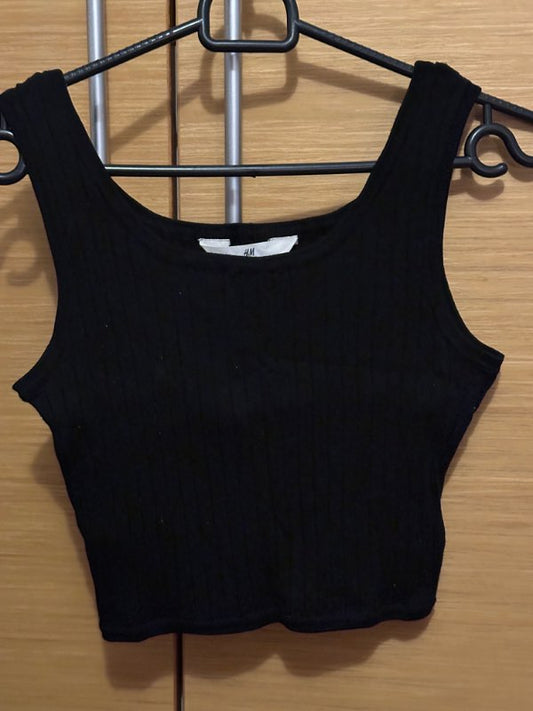 Fínni hlýrabolur - Svartur